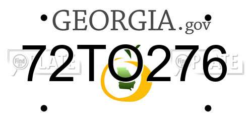 72TO276 Georgia License Plate