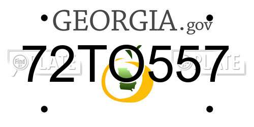 72TO557 Georgia License Plate
