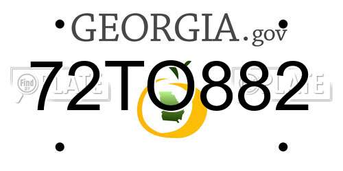72TO882 Georgia License Plate