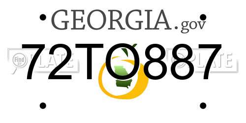 72TO887 Georgia License Plate