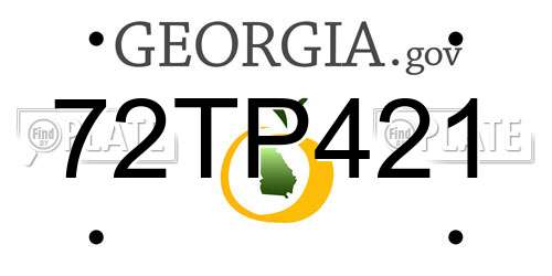 72TP421 Georgia License Plate