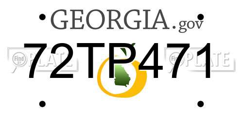 72TP471 Georgia License Plate