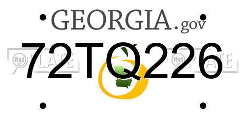 72TQ226 Georgia License Plate