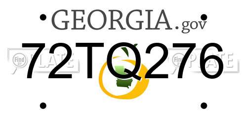 72TQ276 Georgia License Plate