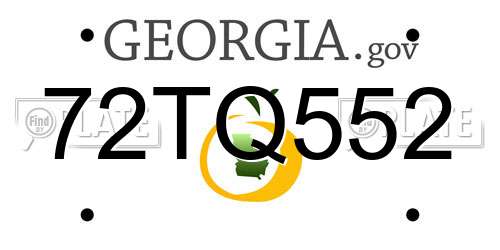 72TQ552 Georgia License Plate
