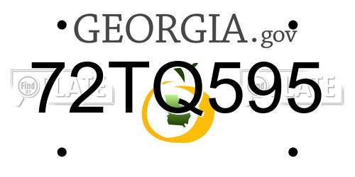 72TQ595 Georgia License Plate