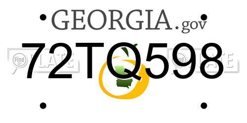 72TQ598 Georgia License Plate