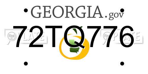 72TQ776 Georgia License Plate