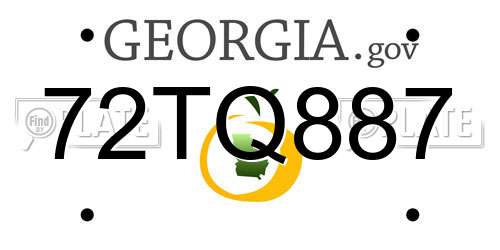 72TQ887 Georgia License Plate