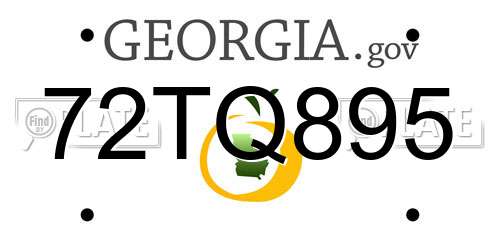 72TQ895 Georgia License Plate