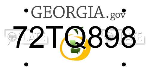 72TQ898 Georgia License Plate
