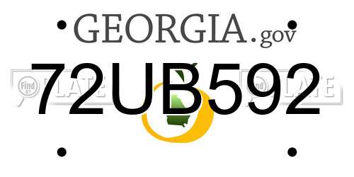 72UB592 Georgia License Plate