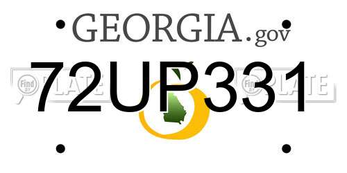 72UP331 Georgia License Plate