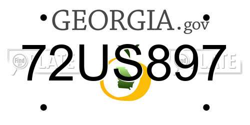 72US897 Georgia License Plate