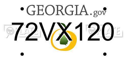 72VX120 Georgia License Plate