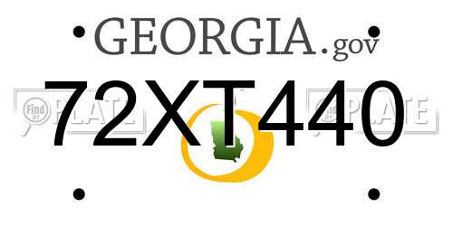72XT440 Georgia License Plate