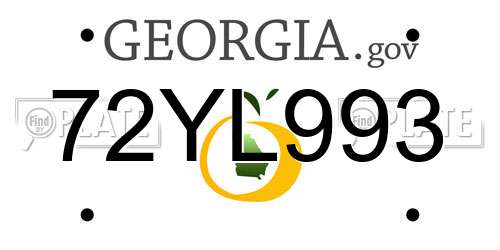 72YL993 Georgia License Plate