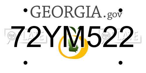 72YM522 Georgia License Plate