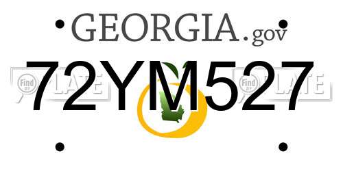 72YM527 Georgia License Plate