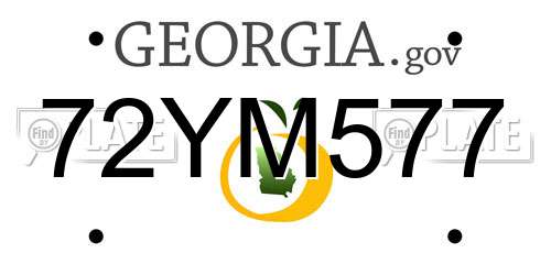 72YM577 Georgia License Plate