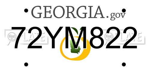 72YM822 Georgia License Plate