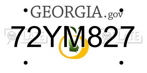 72YM827 Georgia License Plate