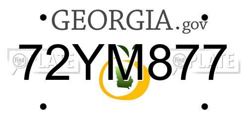 72YM877 Georgia License Plate
