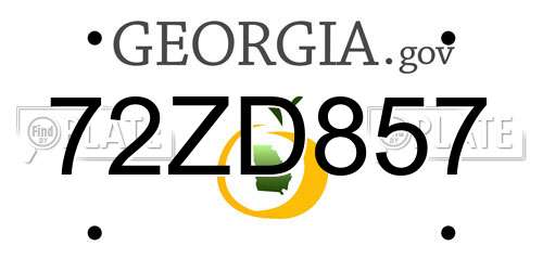 72ZD857 Georgia License Plate