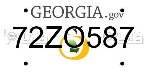 72ZO587 Georgia License Plate