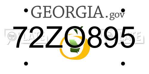 72ZO895 Georgia License Plate