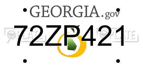72ZP421 Georgia License Plate