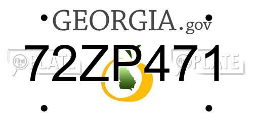72ZP471 Georgia License Plate