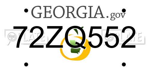 72ZQ552 Georgia License Plate