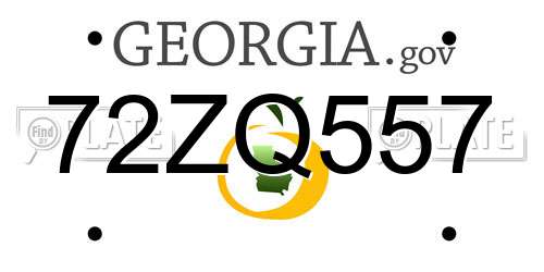 72ZQ557 Georgia License Plate