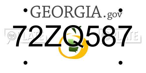72ZQ587 Georgia License Plate