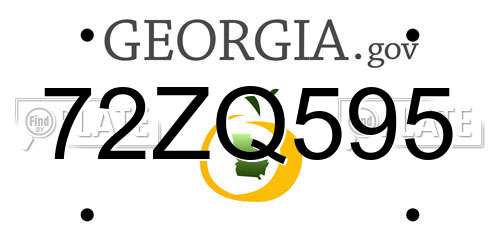 72ZQ595 Georgia License Plate
