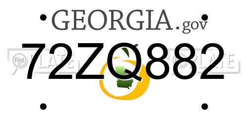 72ZQ882 Georgia License Plate