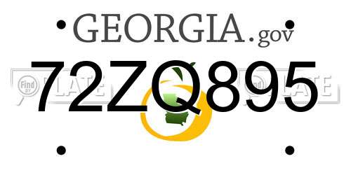 72ZQ895 Georgia License Plate