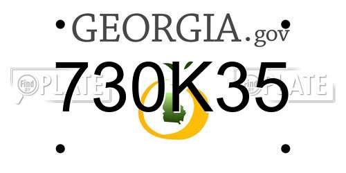 730K35 Georgia License Plate