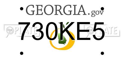730KE5 Georgia License Plate