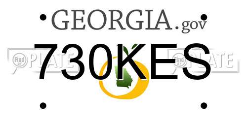 730KES Georgia License Plate