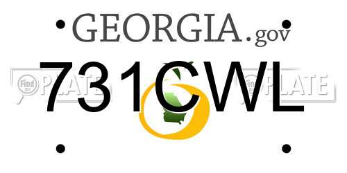 731CWL Georgia License Plate