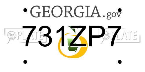 731ZP7 Georgia License Plate