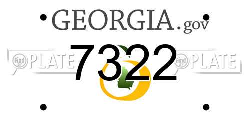 7322 Georgia License Plate