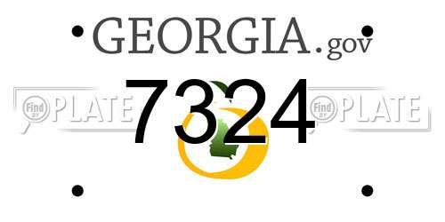 7324 Georgia License Plate