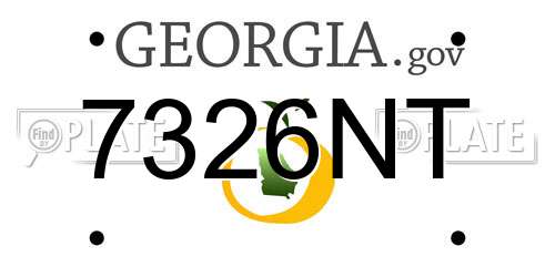 7326NT Georgia License Plate