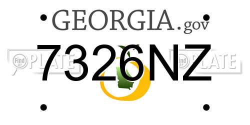 7326NZ Georgia License Plate