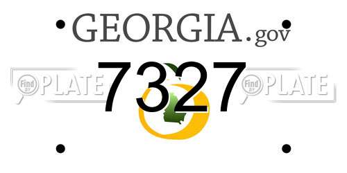 7327 Georgia License Plate