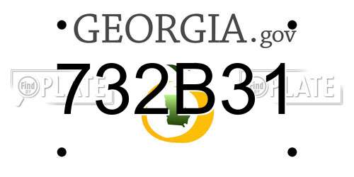 732B31 Georgia License Plate