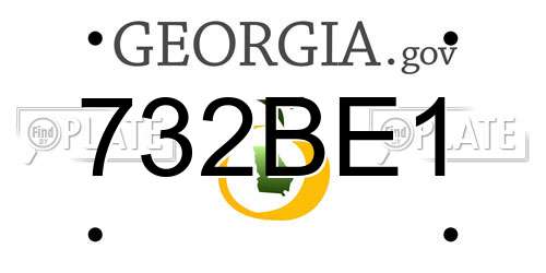 732BE1 Georgia License Plate